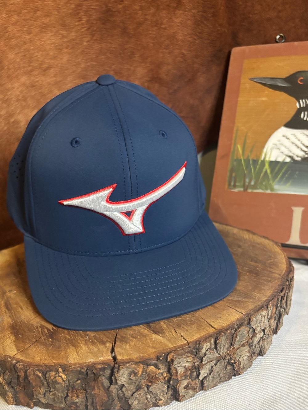 Mizuno Golf Performance Snapback Hat | Navy Blue Adjustable Golf Cap